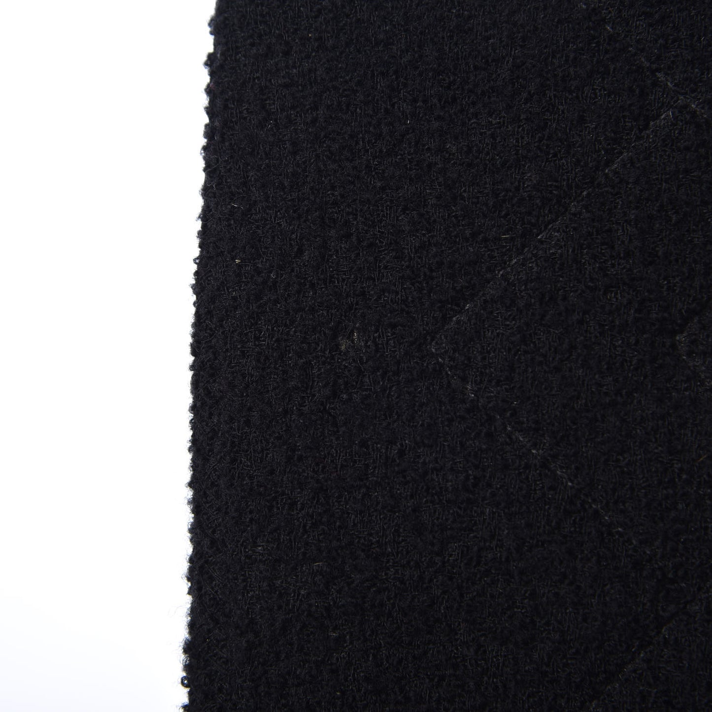 Wool Boucle Chevron Quilted Shoulder Bag Black