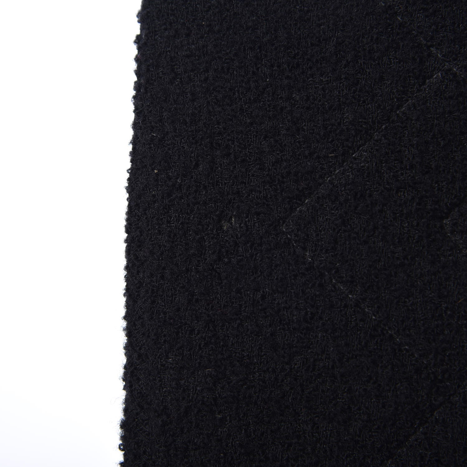 Chanel Wool Boucle Chevron Quilted Shoulder Bag Black 11 of 11