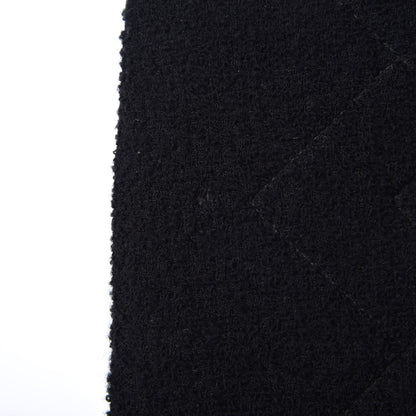 Chanel Wool Boucle Chevron Quilted Shoulder Bag Black 11 of 11