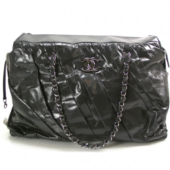 Chanel Leather Twisted Large Tote Gray 1 of 11