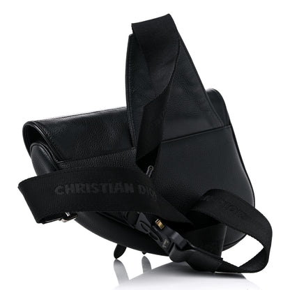 Christian Dior X SHAWN STUSSY Grained Calfskin Saddle Bag Black 3 of 12