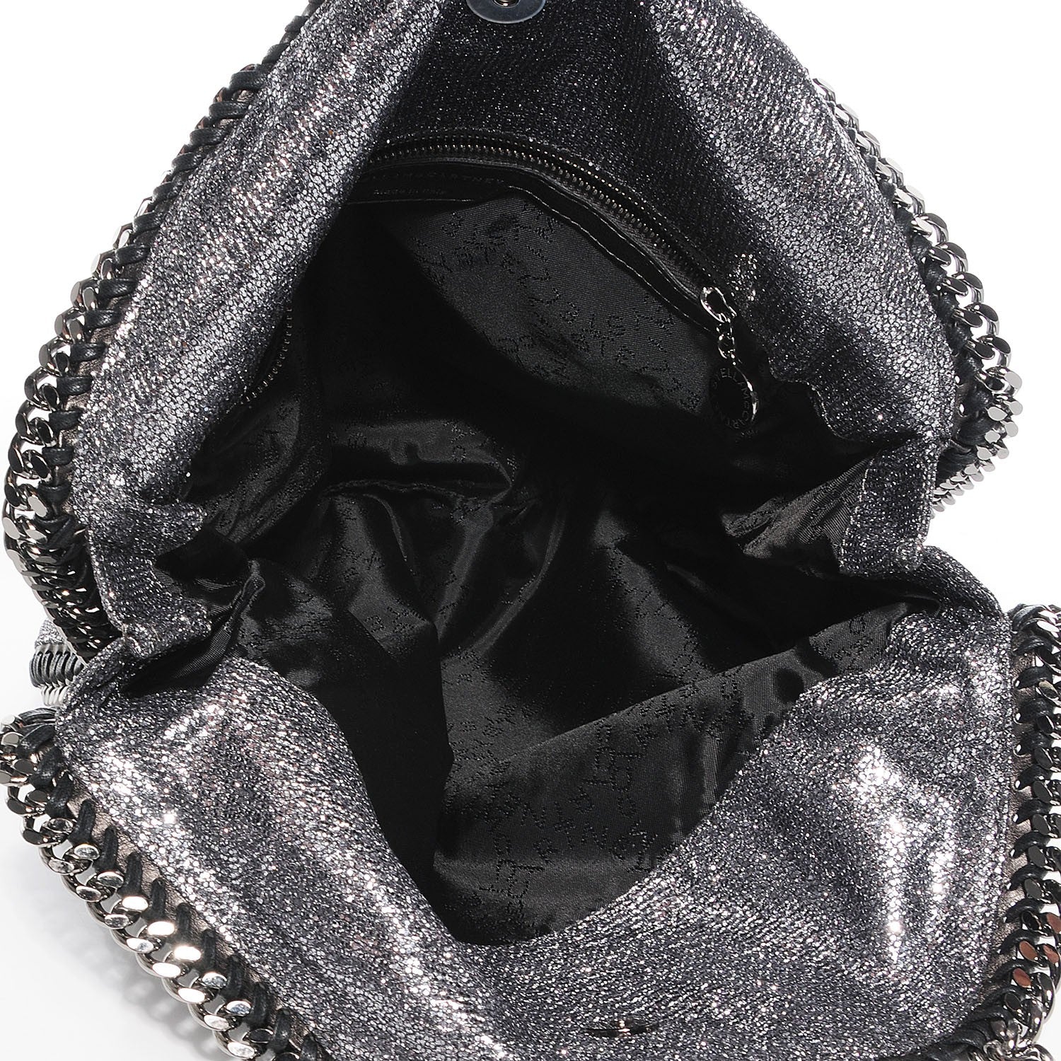 Stella McCartney Metallic Linen Falabella Grey 5 of 10