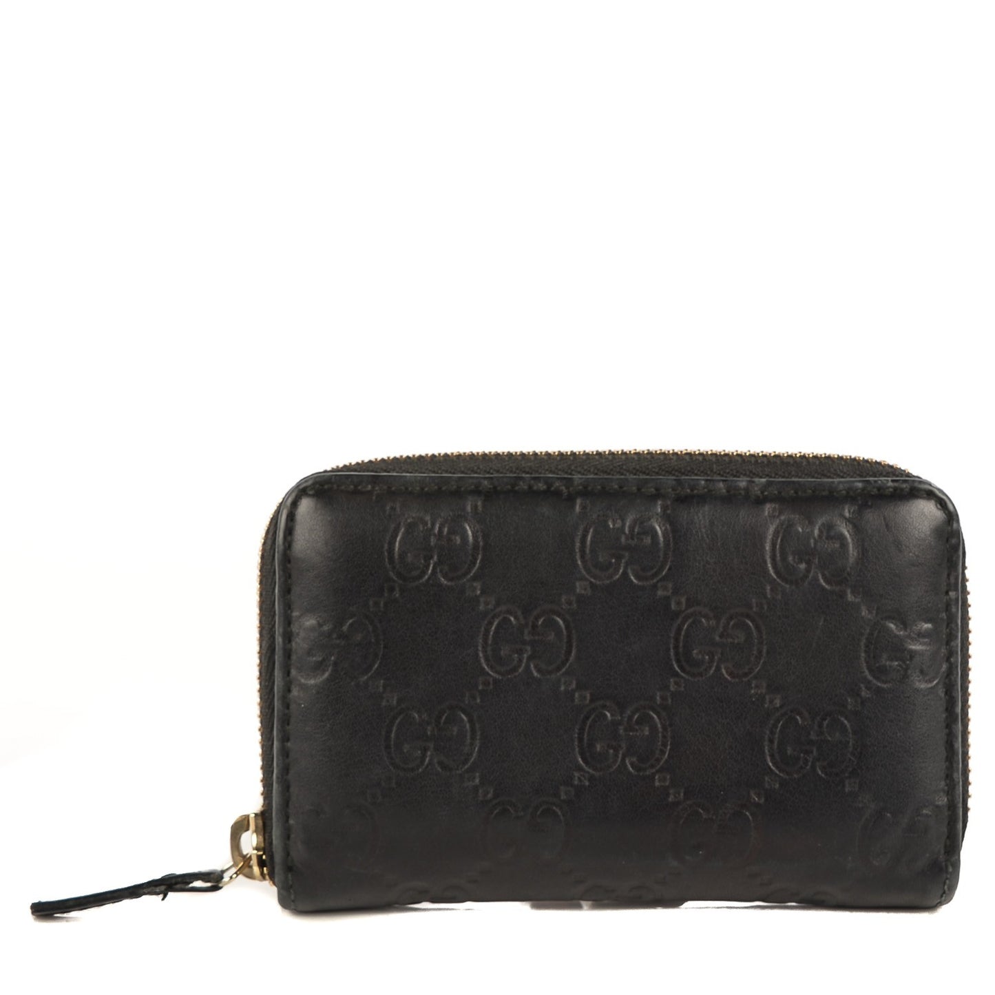 Guccissima Zip Around Card Case Black