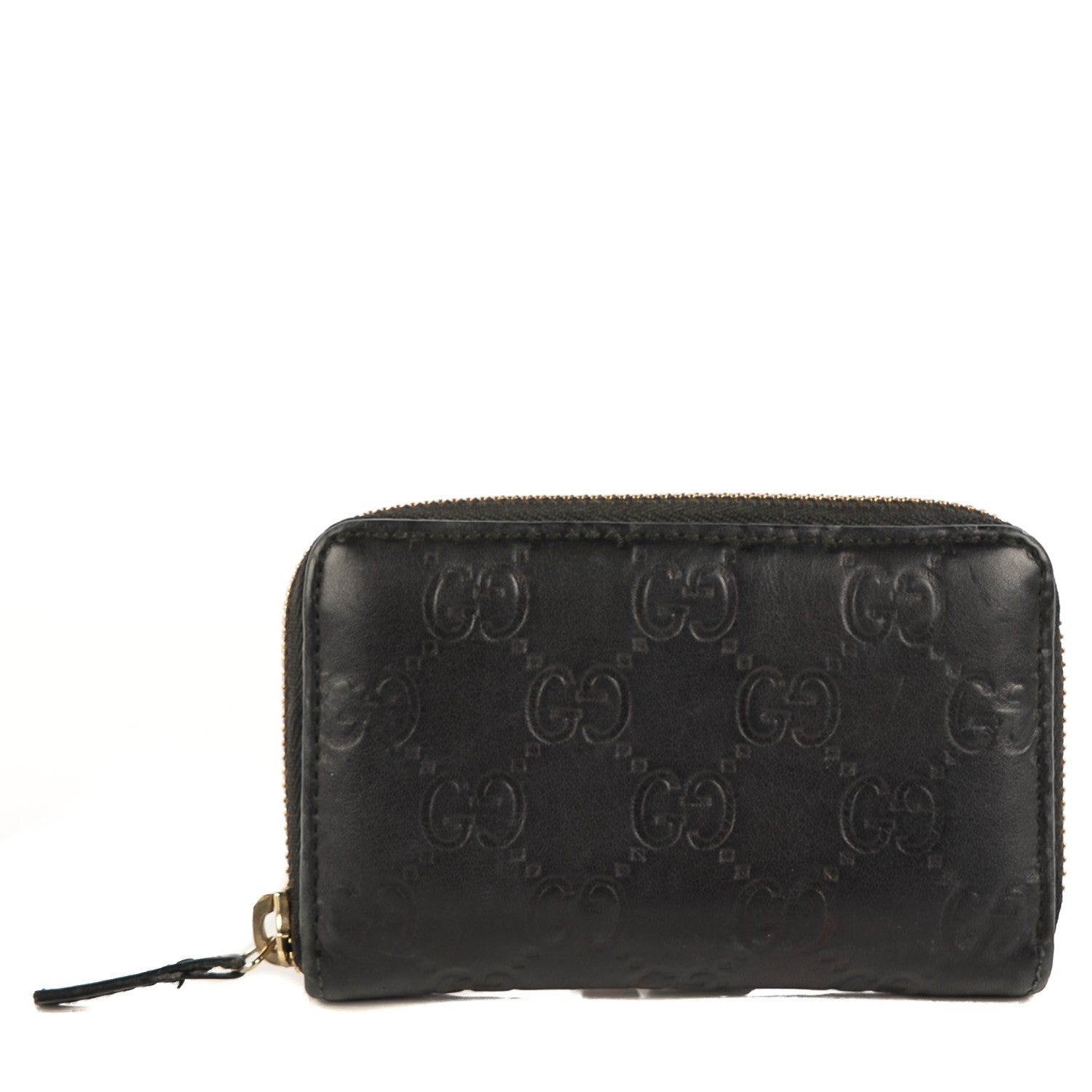 Gucci Guccissima Zip Around Card Case Black 1 of 7