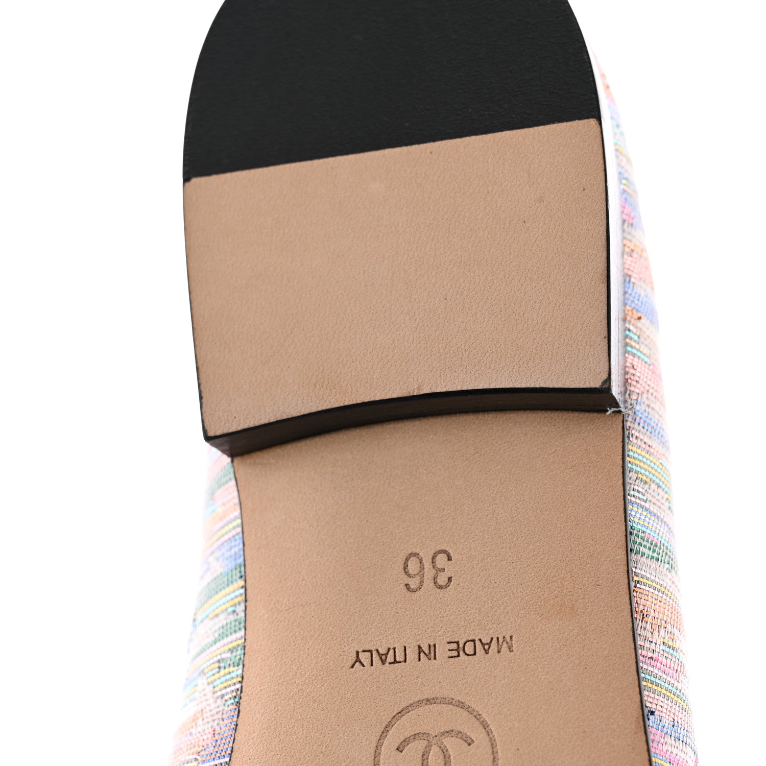 Chanel Tweed Grosgrain Cap Toe Ballerina Flats 36 Iridescent Multicolor 16 of 18