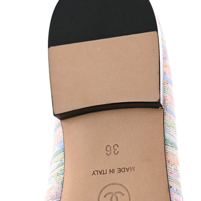 Chanel Tweed Grosgrain Cap Toe Ballerina Flats 36 Iridescent Multicolor 16 of 18
