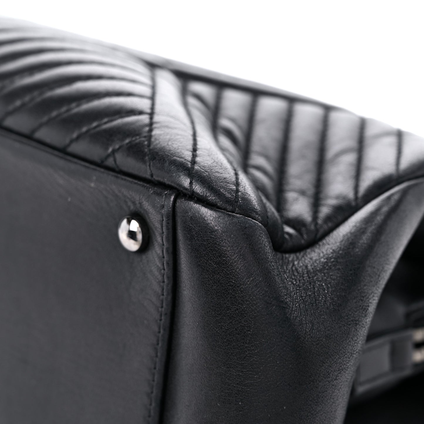 Lambskin Quilted CC Crossing Shopping Tote Black