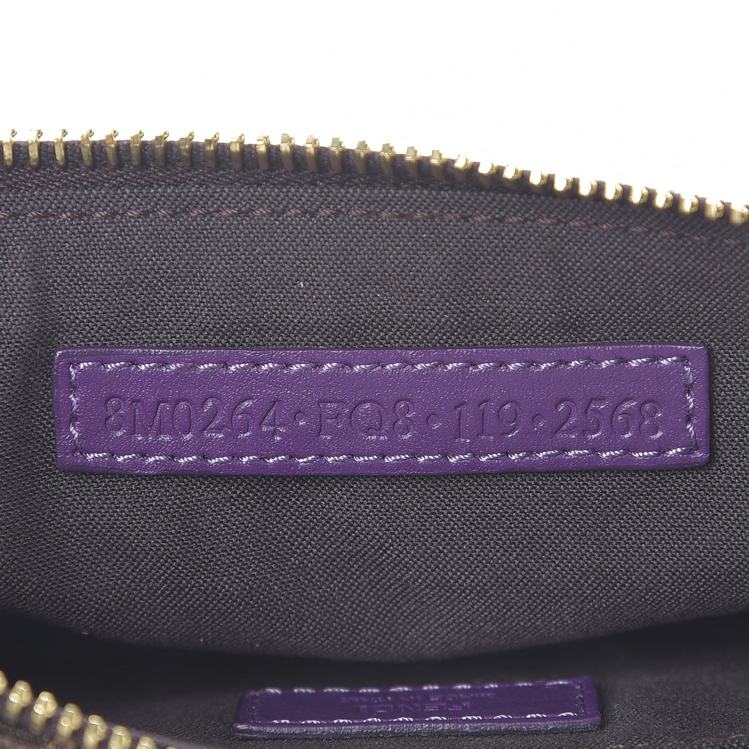 Fendi Zucca Vitello Elite Mini Pouch Crossbody Tobacco Viola 7 of 7