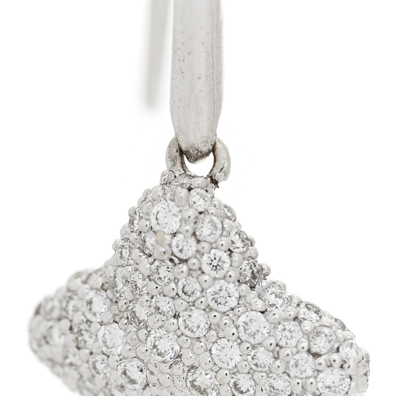 18K White Gold Diamond Quatrefoil Drop Earrings