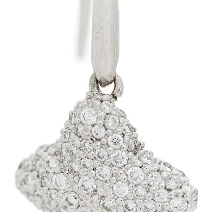David Yurman 18K White Gold Diamond Quatrefoil Drop Earrings 5 of 6