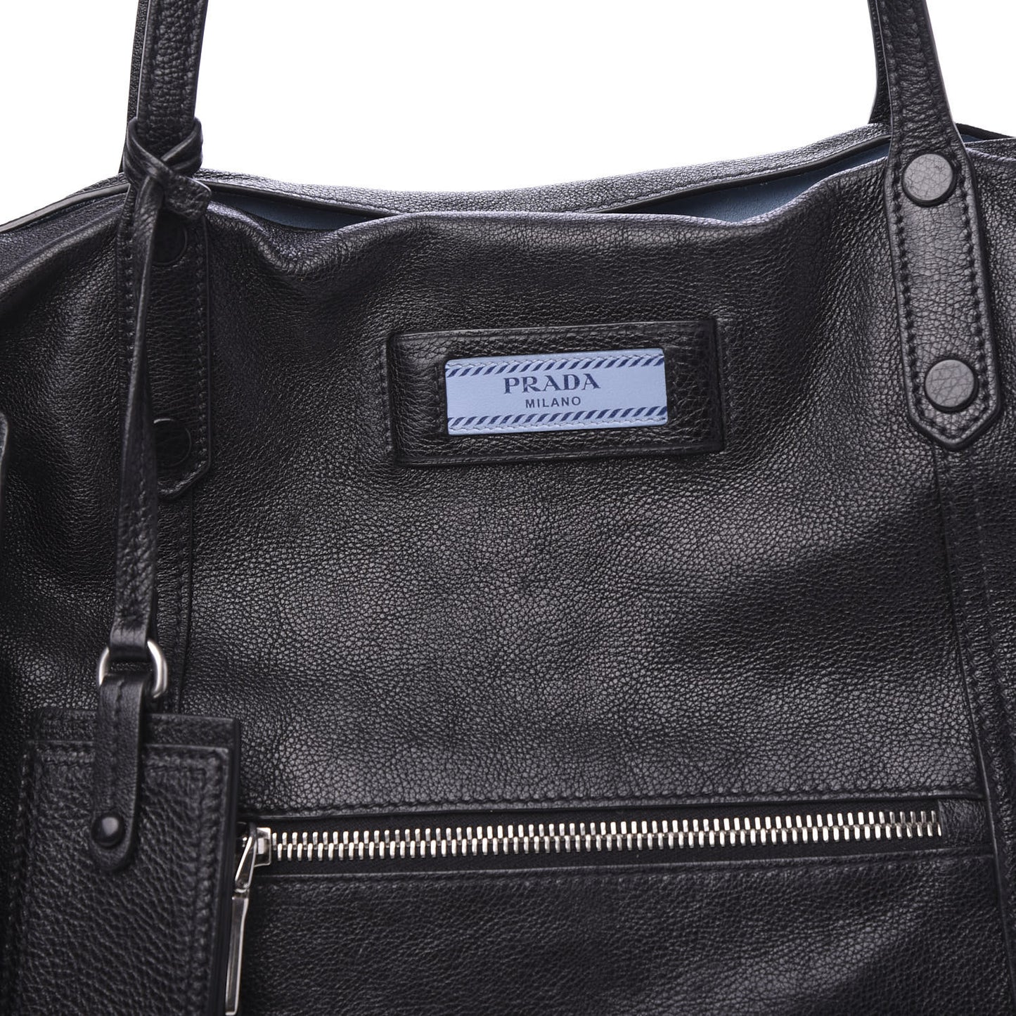 Glace Calf Etiquette Shoulder Tote Black Astrale