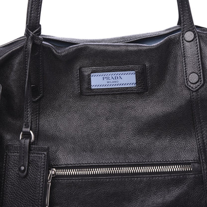 Prada Glace Calf Etiquette Shoulder Tote Black Astrale 11 of 11