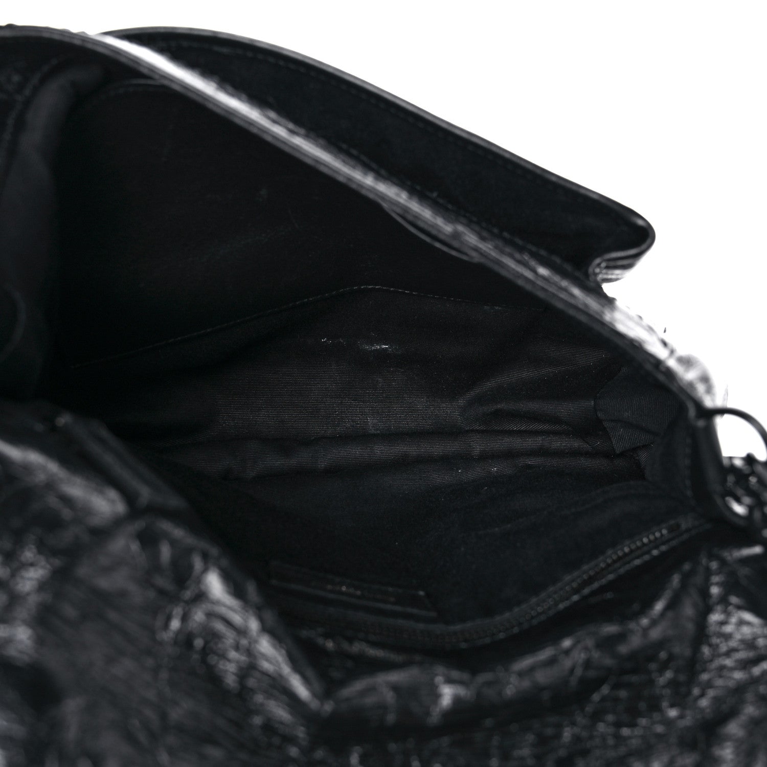 Saint Laurent Crinkled Calfskin Matelasse Monogram Medium Niki Chain Satchel Black 5 of 11