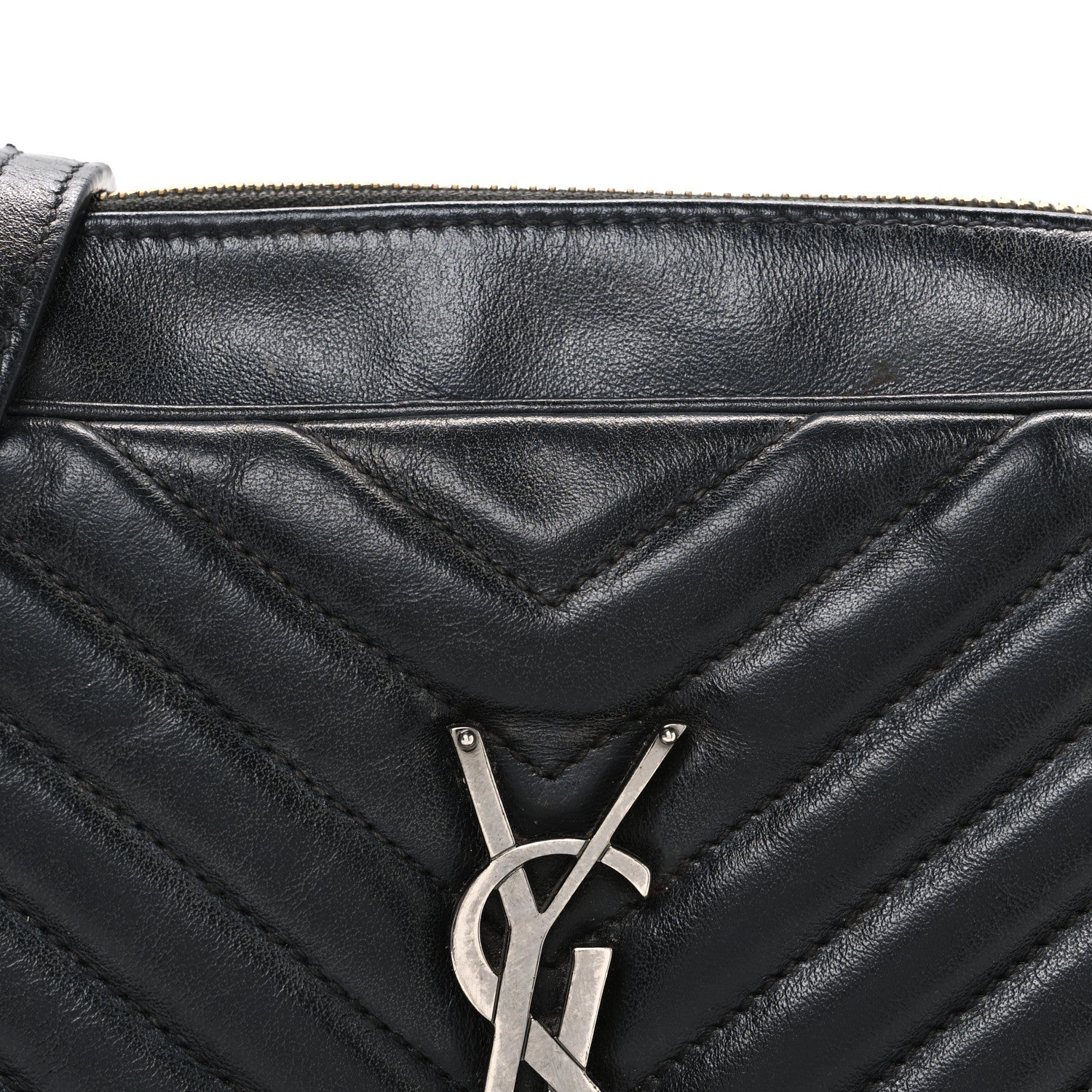 Saint Laurent Calfskin Matelasse Monogram Lou Camera Bag Black 8 of 13