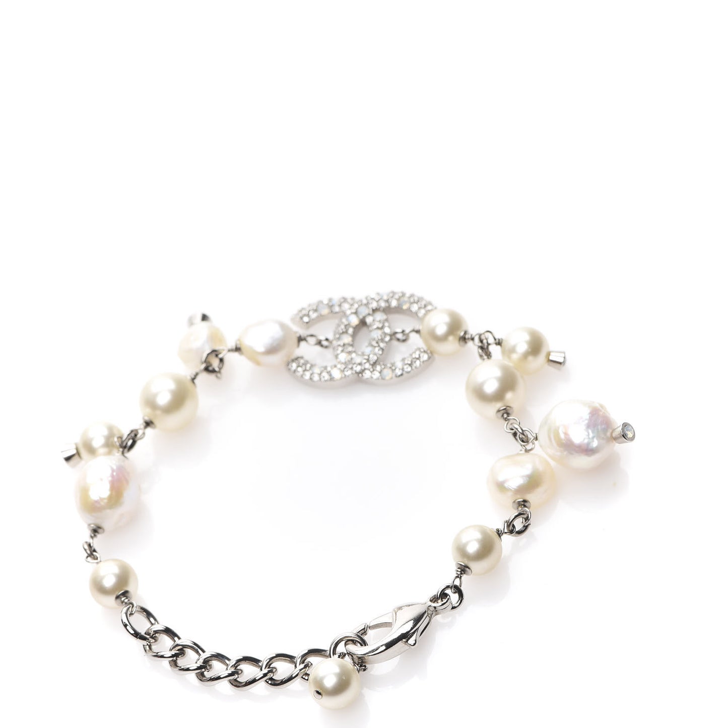 Pearl Crystal CC Bracelet Pearly White
