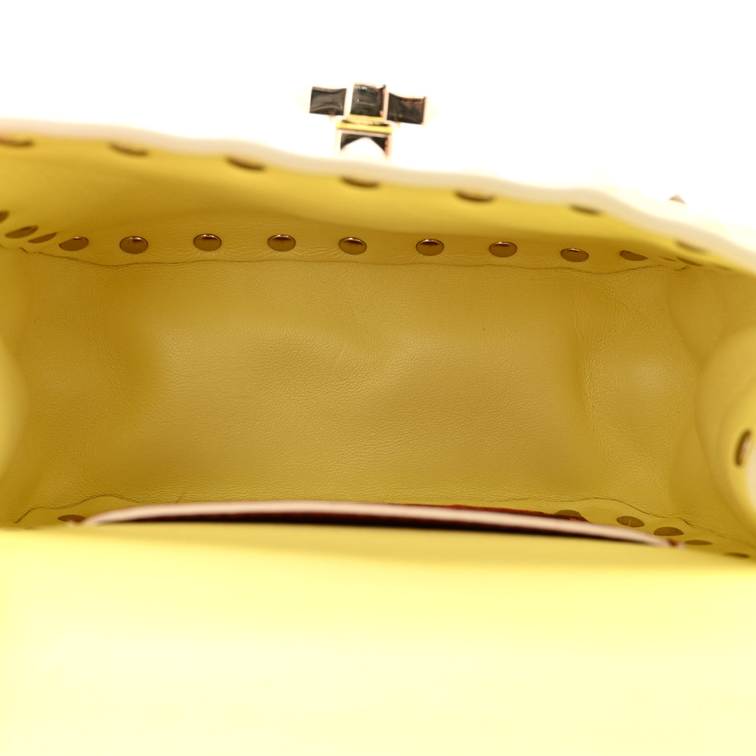 Valentino Garavani Calfskin Micro Rockstud Spike Shoulder Bag Yellow 5 of 10
