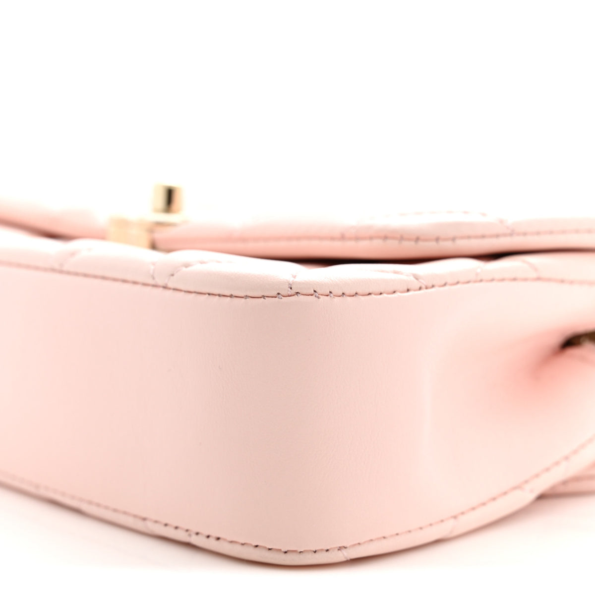 Lambskin Quilted Rectangular Phone Holder Clutch With Chain Light Pink