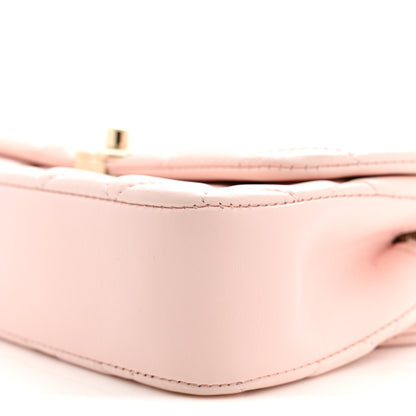 Chanel Lambskin Quilted Rectangular Phone Holder Clutch With Chain Light Pink 10 of 11
