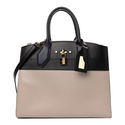 Louis Vuitton Calfskin City Steamer MM Gris Black 1 of 6