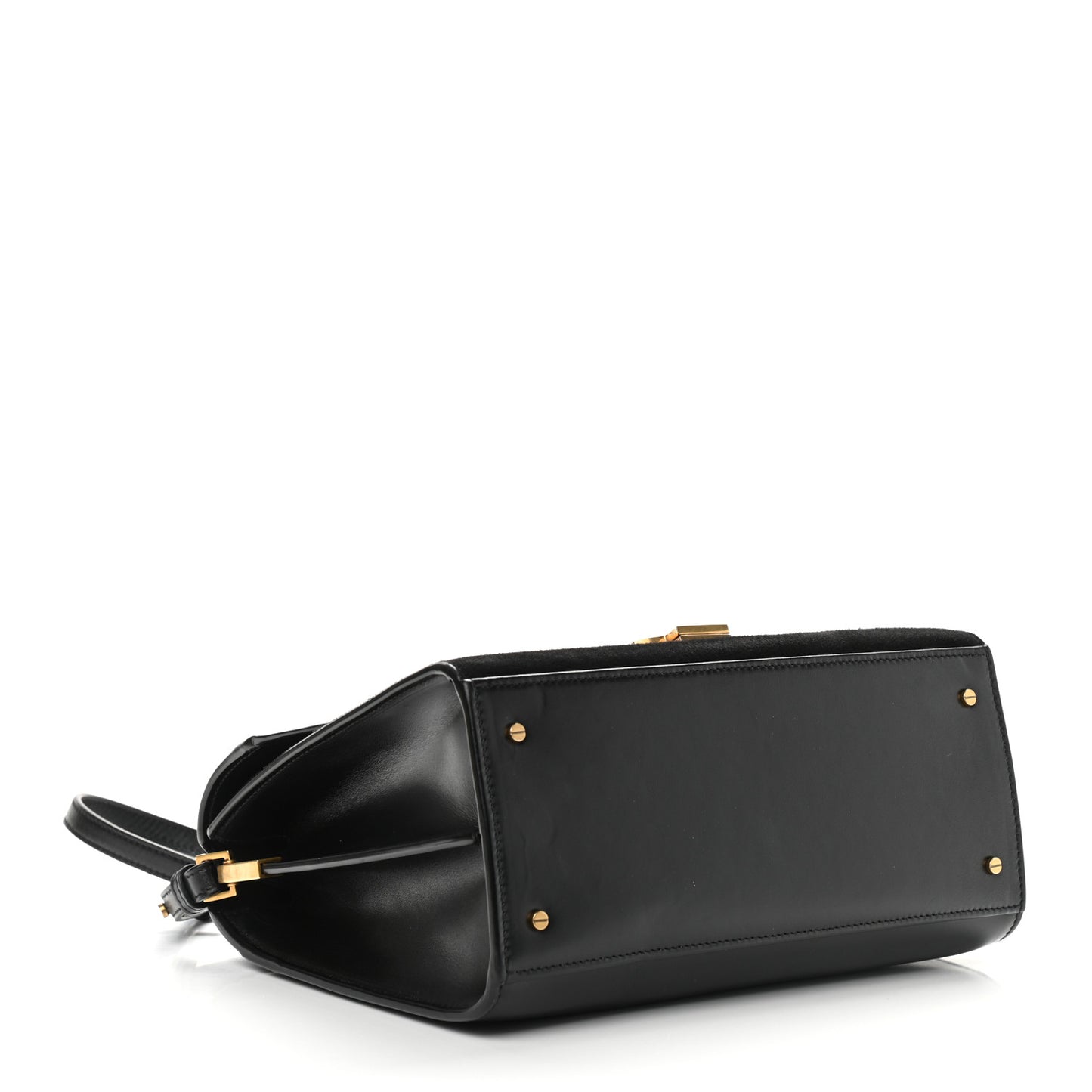 Kid Scamosciato Smooth Calfskin Medium Classic Monogram Cassandra Top Handle Black Rouge Legion
