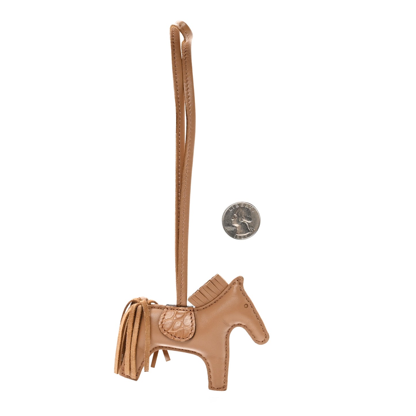Milo Lambskin Matte Alligator Touch Grigri Rodeo Horse Bag Charm PM Chai