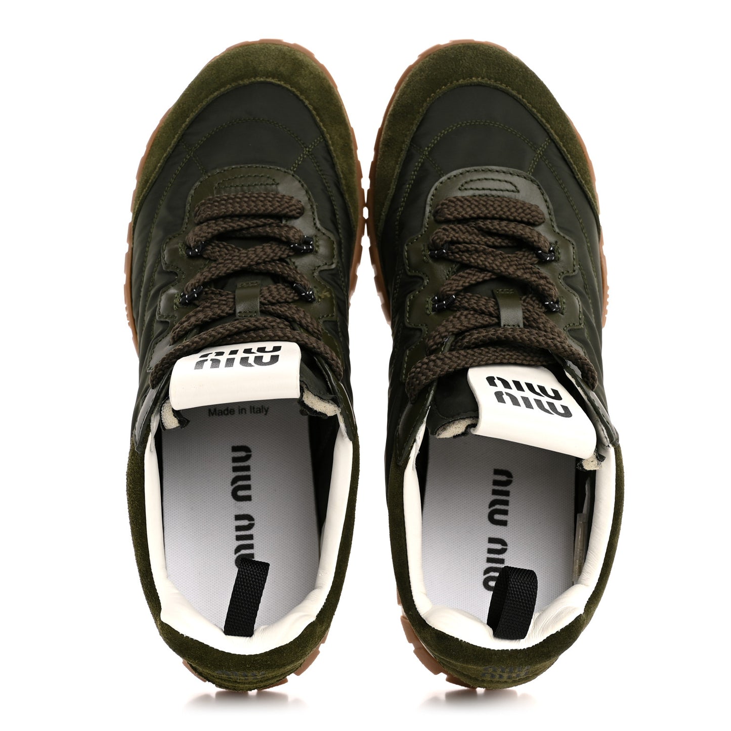 Nylon Scamosciato Suede Tyre Sneakers 38 Loden