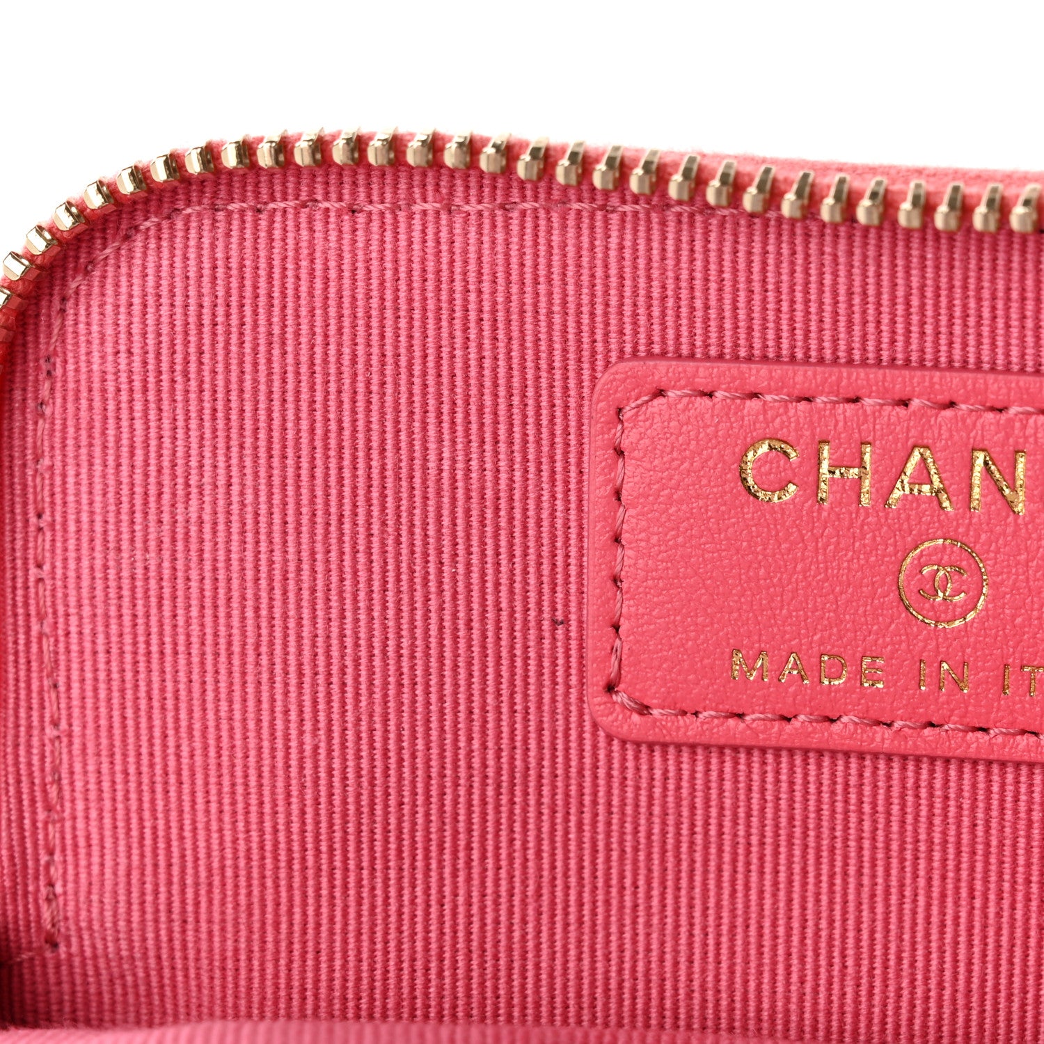 Chanel Caviar Quilted Zip Card Holder Wallet Pink 10 of 11
