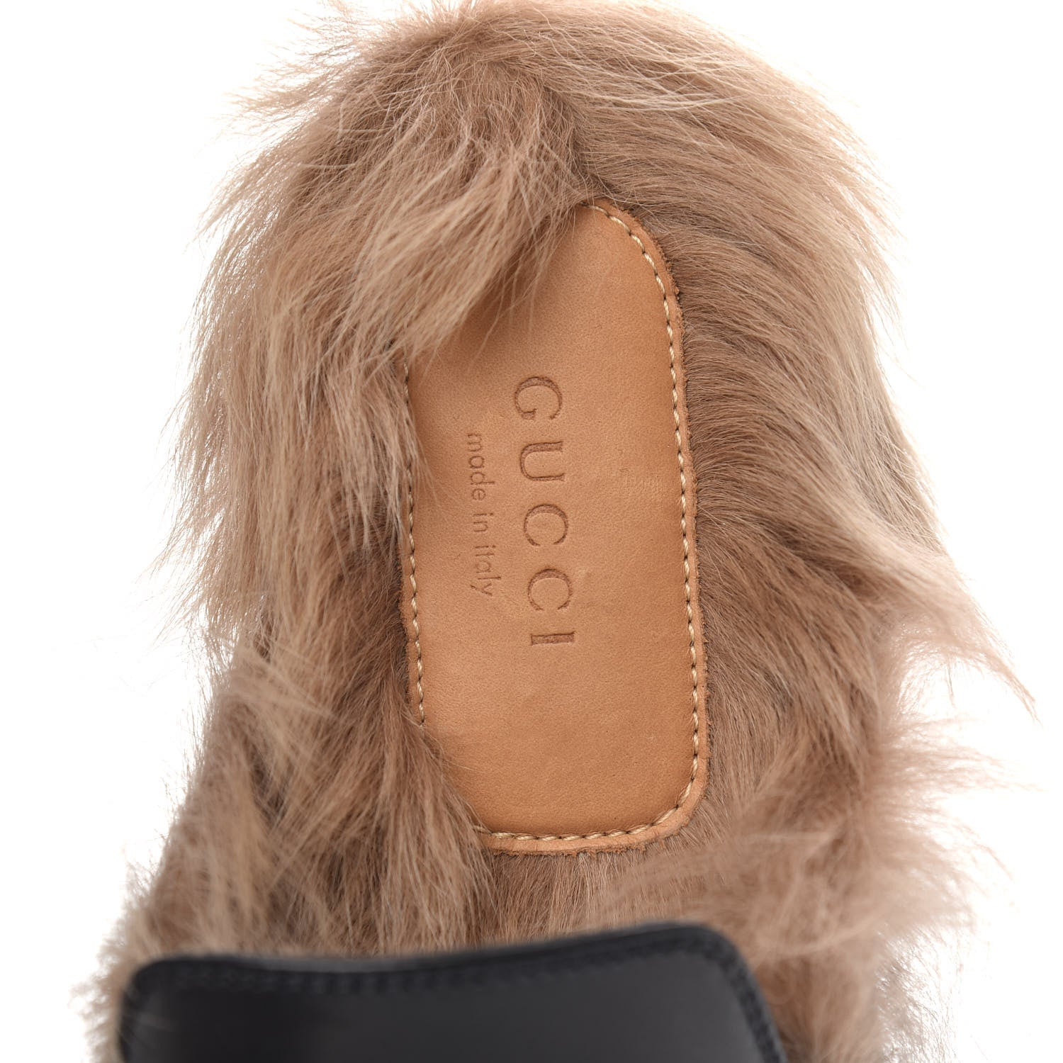 Gucci Calfskin Fur Womens Princetown Slippers 37.5 Black 6 of 8