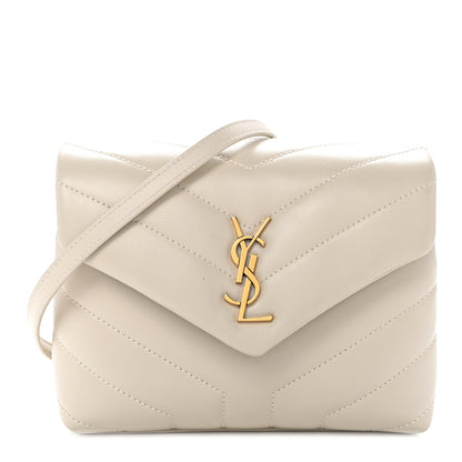 Saint Laurent Calfskin Y Quilted Monogram Toy Loulou Crossbody Bag Blanc Vintage 1 of 11