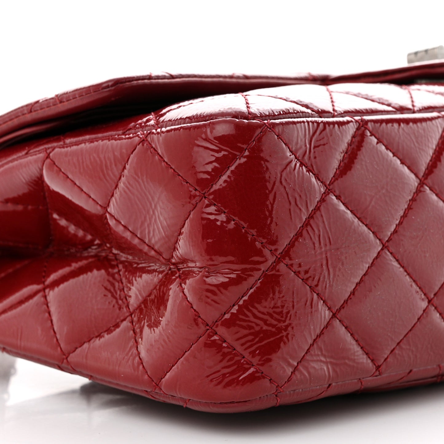 Distressed Patent Quilted 2.55 Reissue 227 Flap Red