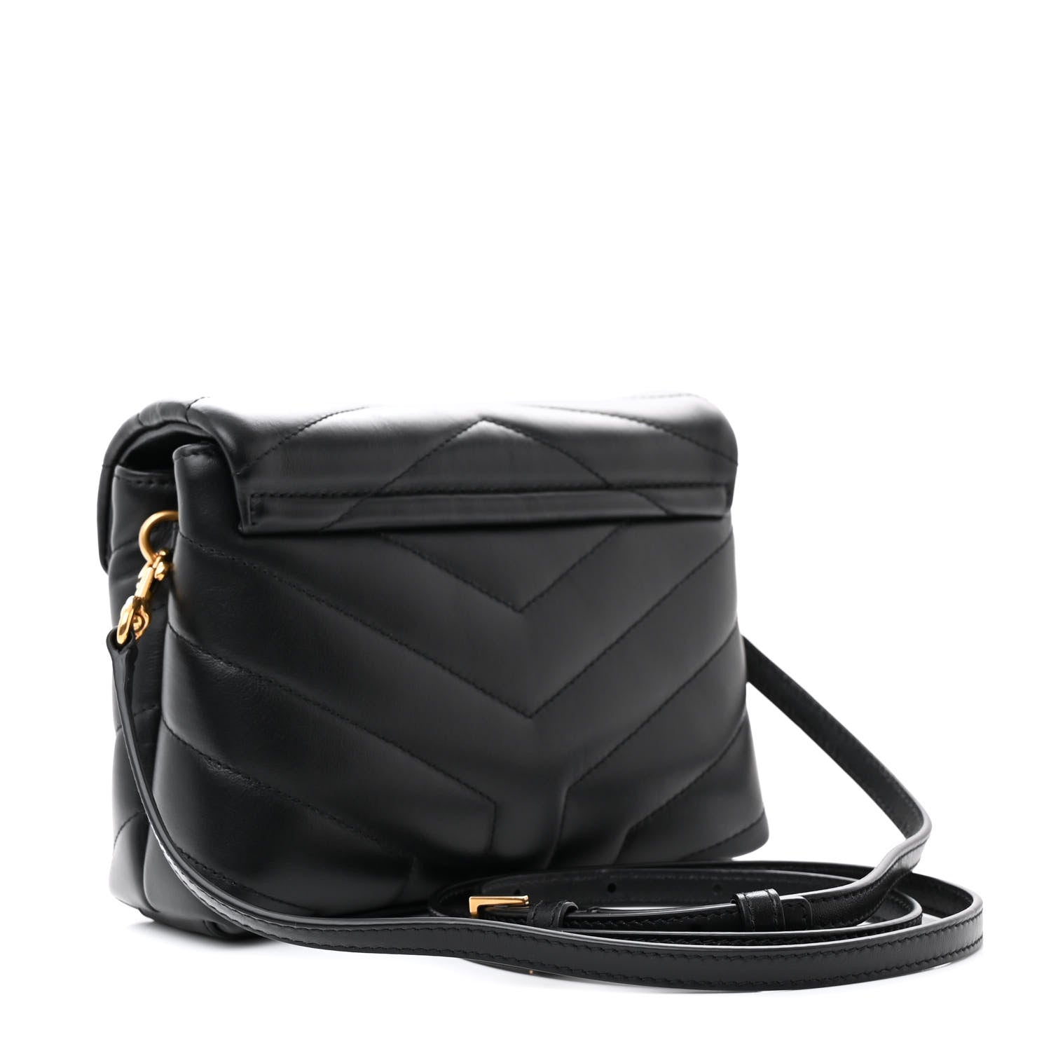 Saint Laurent Calfskin Y Quilted Monogram Toy Loulou Crossbody Bag Black 3 of 14