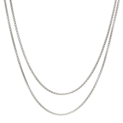 David Yurman Sterling Silver 14K Yellow Gold 2.7mm Box Chain Necklace 54" 1 of 5