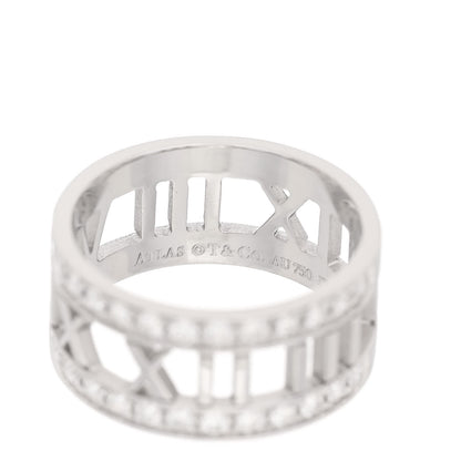 Tiffany 18K White Gold Diamond Wide Atlas Open Ring 51 5.75 4 of 6