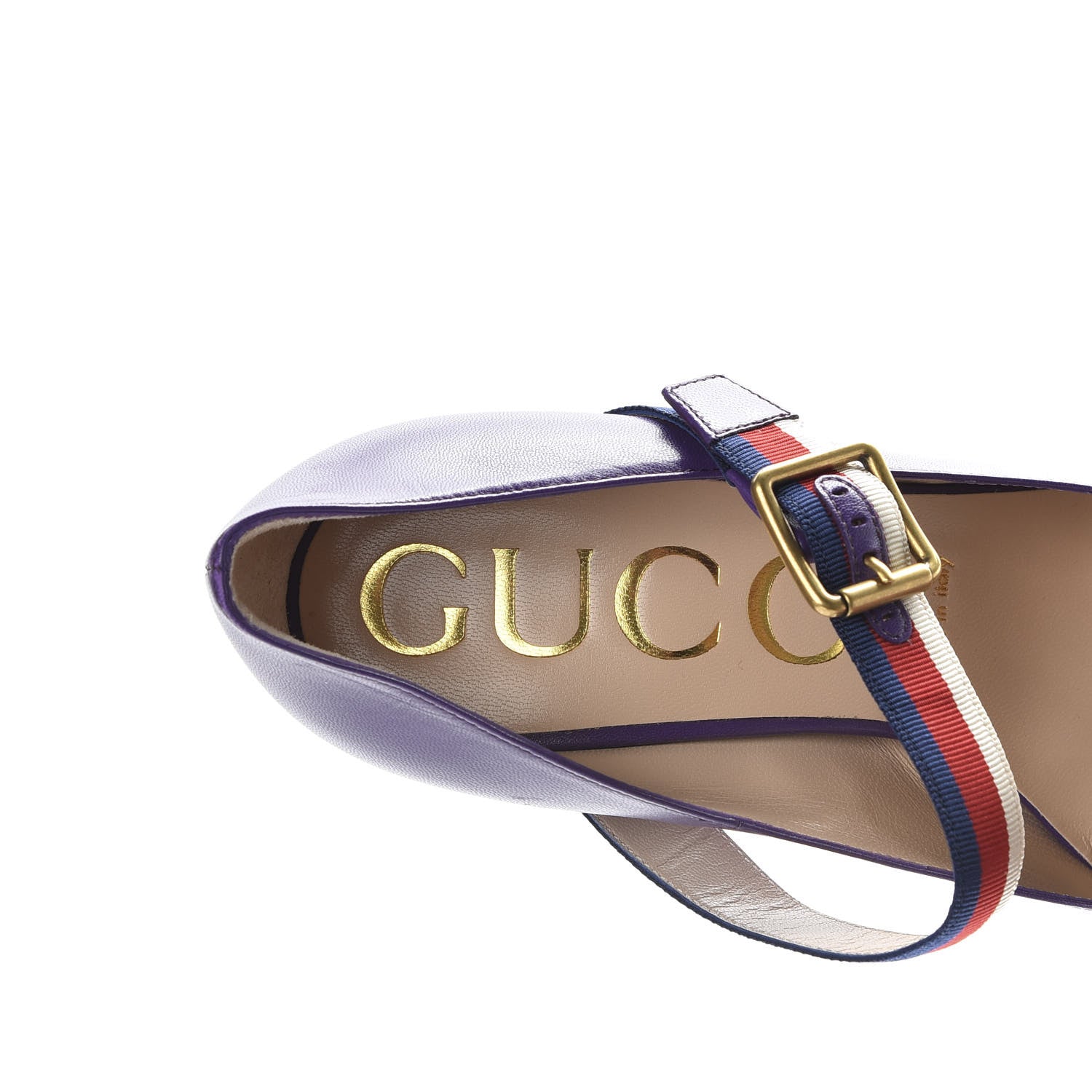 Gucci Malaga Kid Sylvie High Heel Pumps 39 Shine Purple 7 of 10