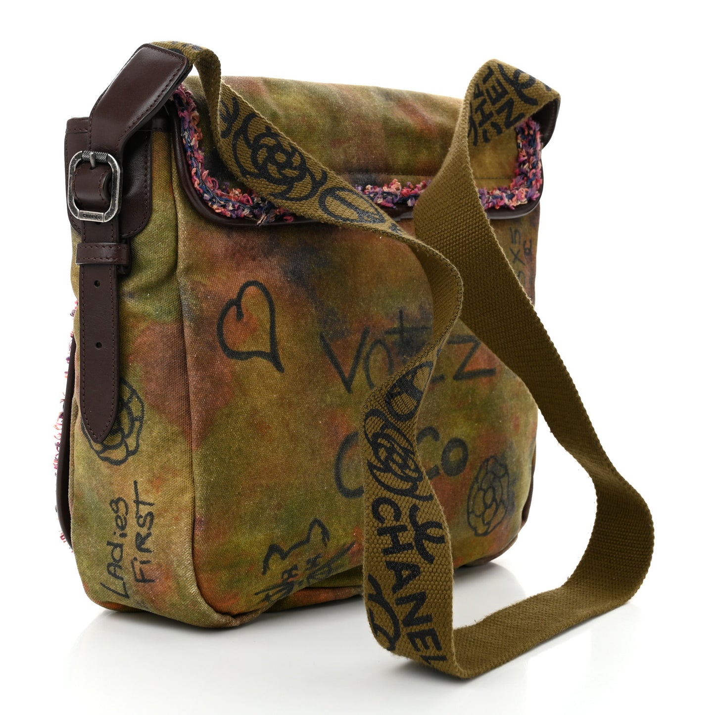 Washed Toile Graffiti On The Pavements Messenger Khaki Multicolor