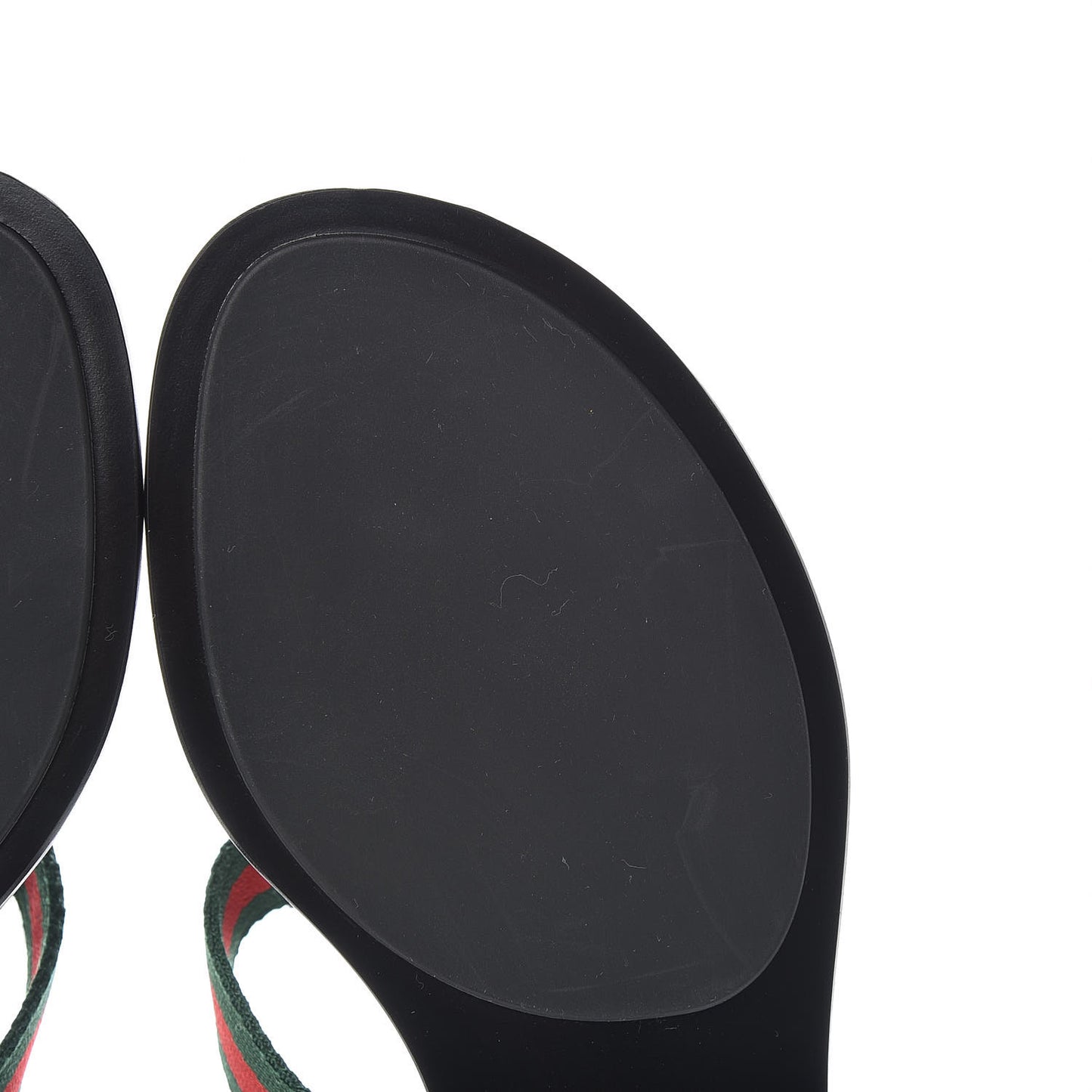 Nylon Guccissima Web Womens Thong Sandals 38.5 Green Red Black