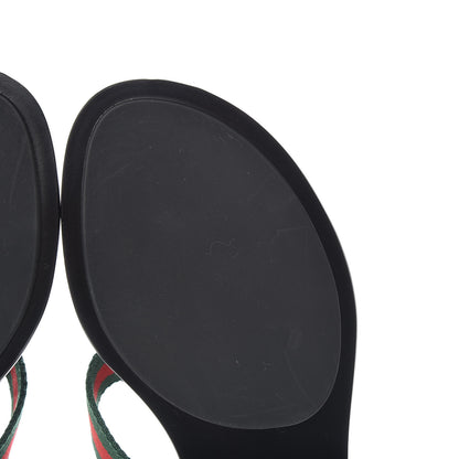Gucci Nylon Guccissima Web Womens Thong Sandals 38.5 Green Red Black 10 of 12
