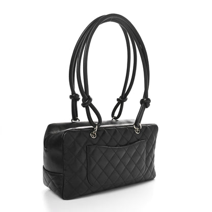 Chanel Calfskin Quilted Large Cambon Bowler Black 3 of 10