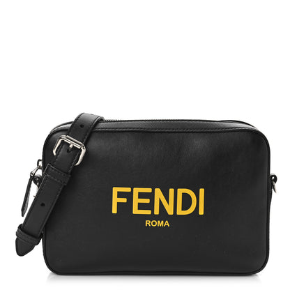 Fendi Vitello Grace Light Logo Medium Camera Case Black Sunflower 1 of 10