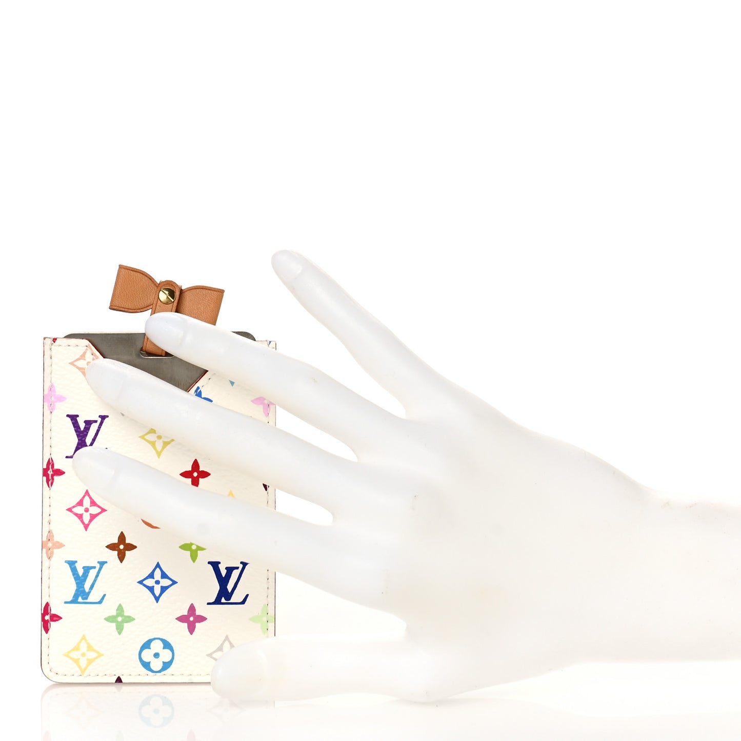 Monogram Multicolor Mirror and Case Pouch White