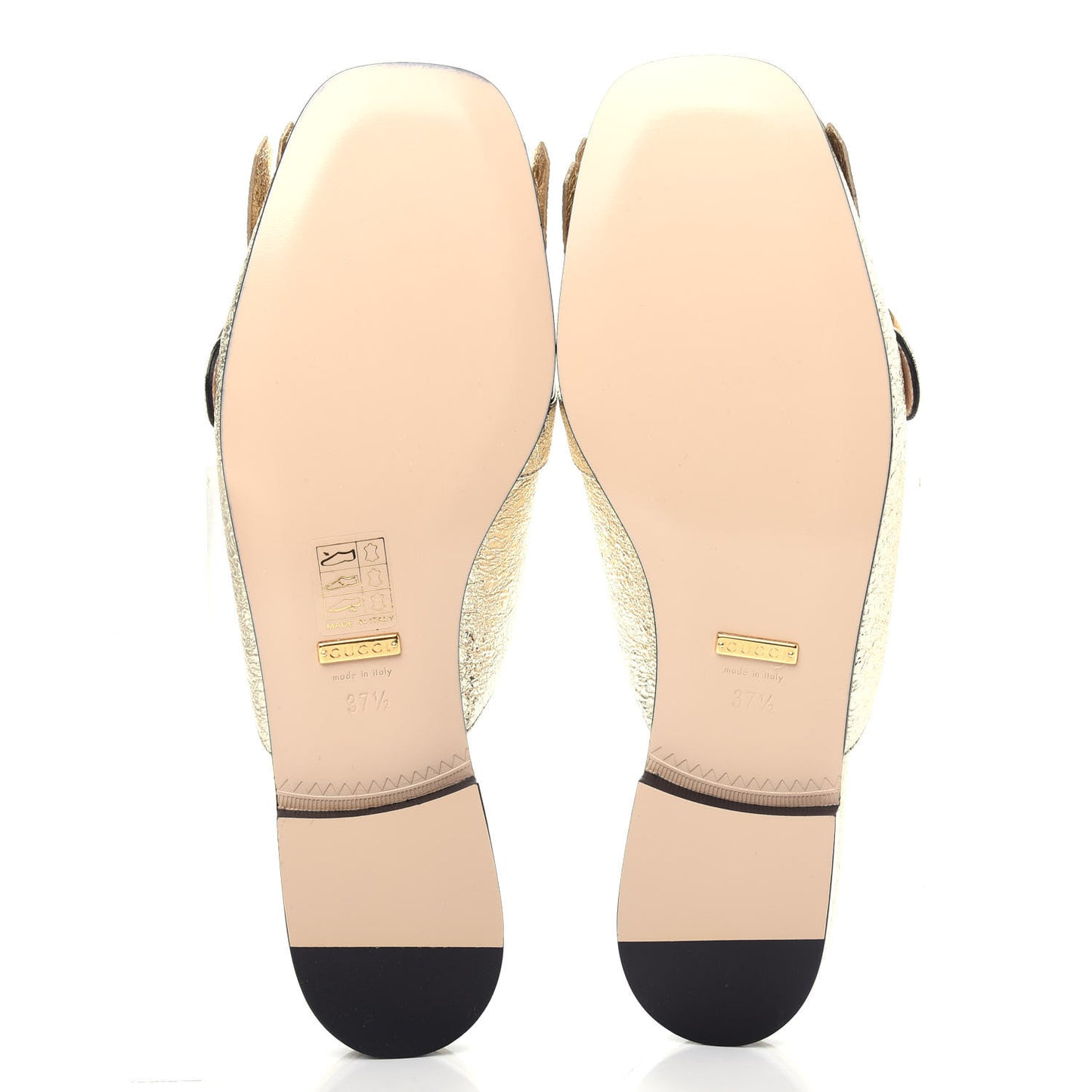 Galassia Womens GG Marmont Fringe Slippers 37.5 Platino
