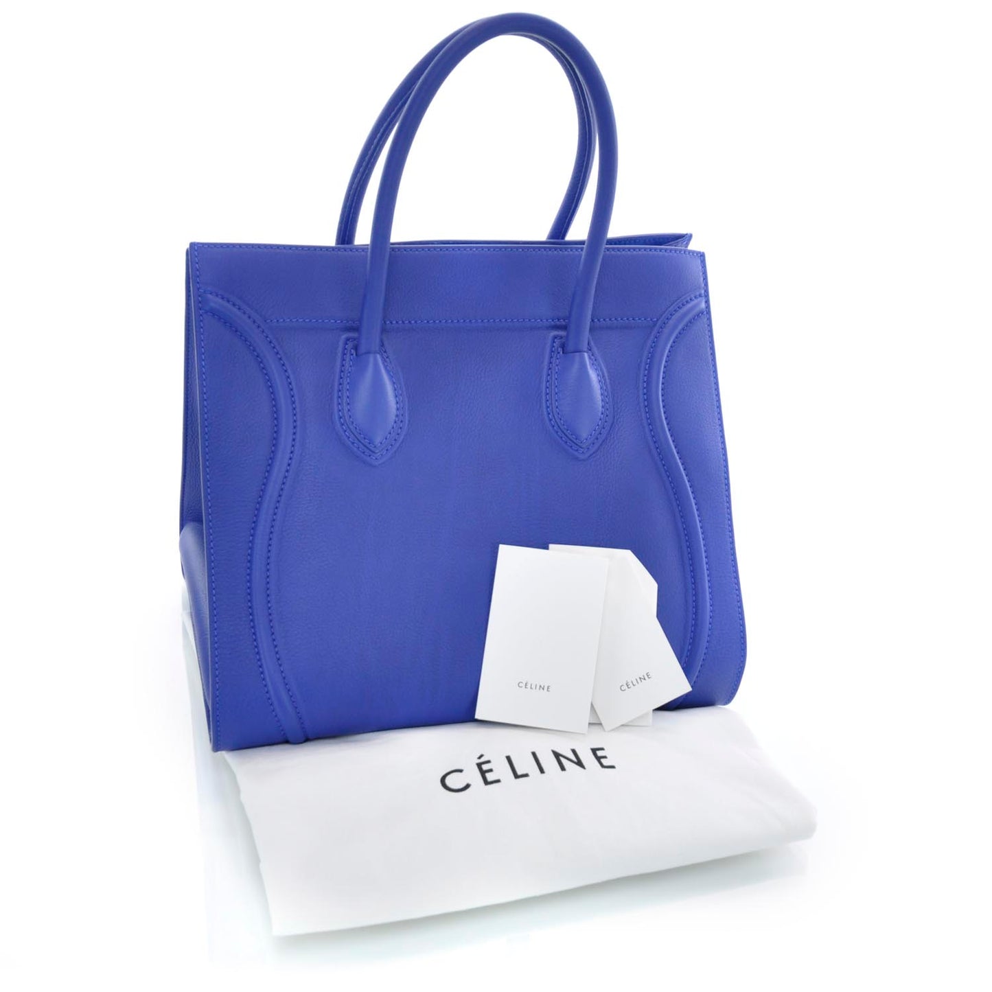Smooth Calfskin Large Phantom Luggage Royal Blue