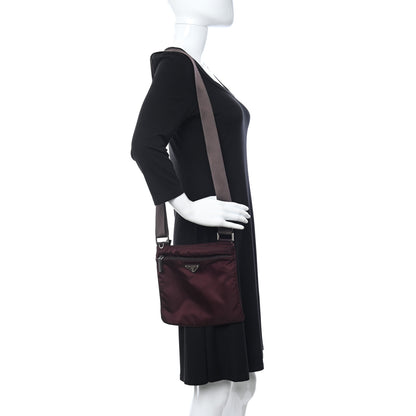 Prada Tessuto Nylon Small Flat Messenger Bag Granato 3 of 12