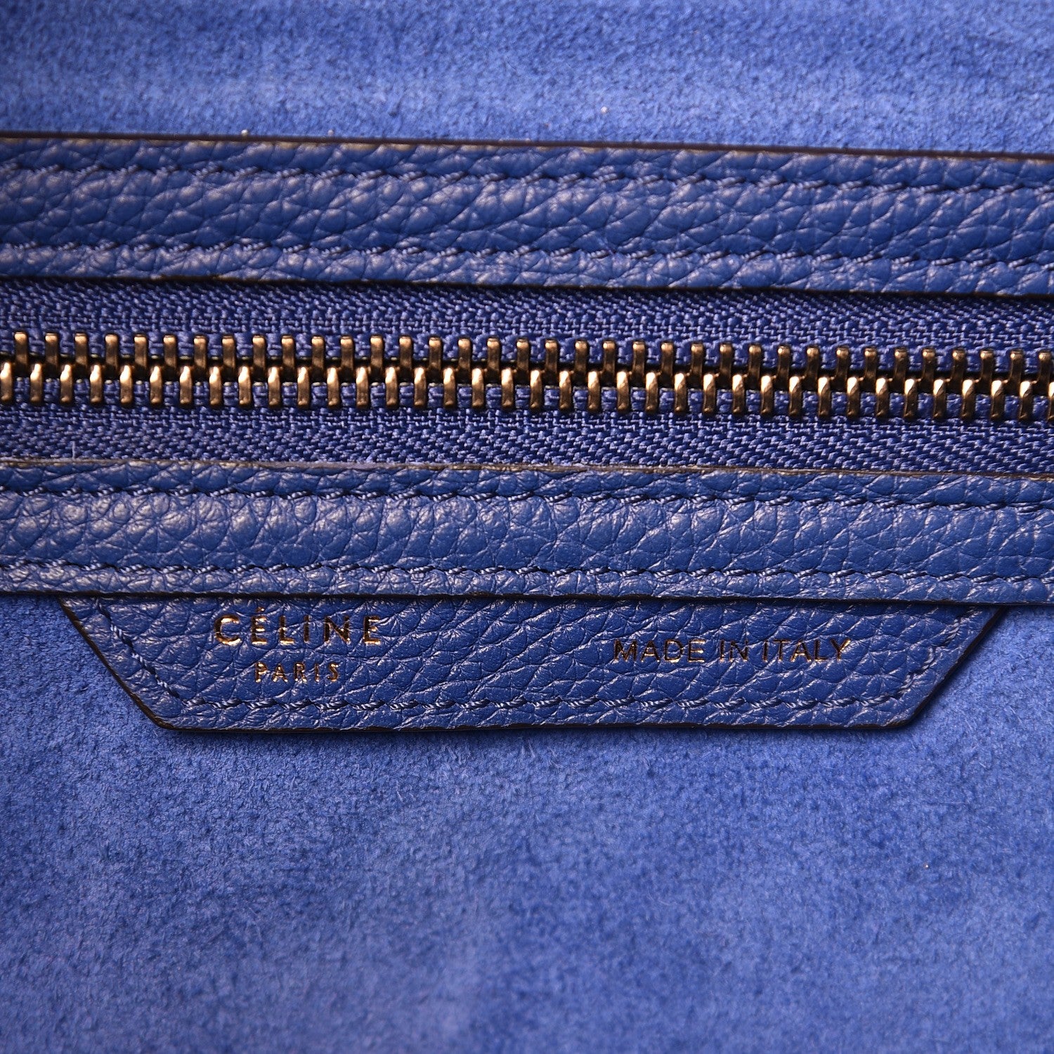 Celine Drummed Calfskin Micro Luggage Indigo 7 of 11