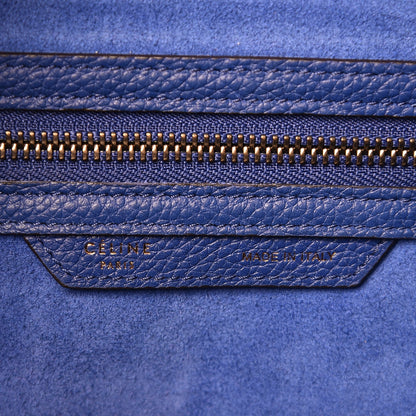 Celine Drummed Calfskin Micro Luggage Indigo 7 of 11