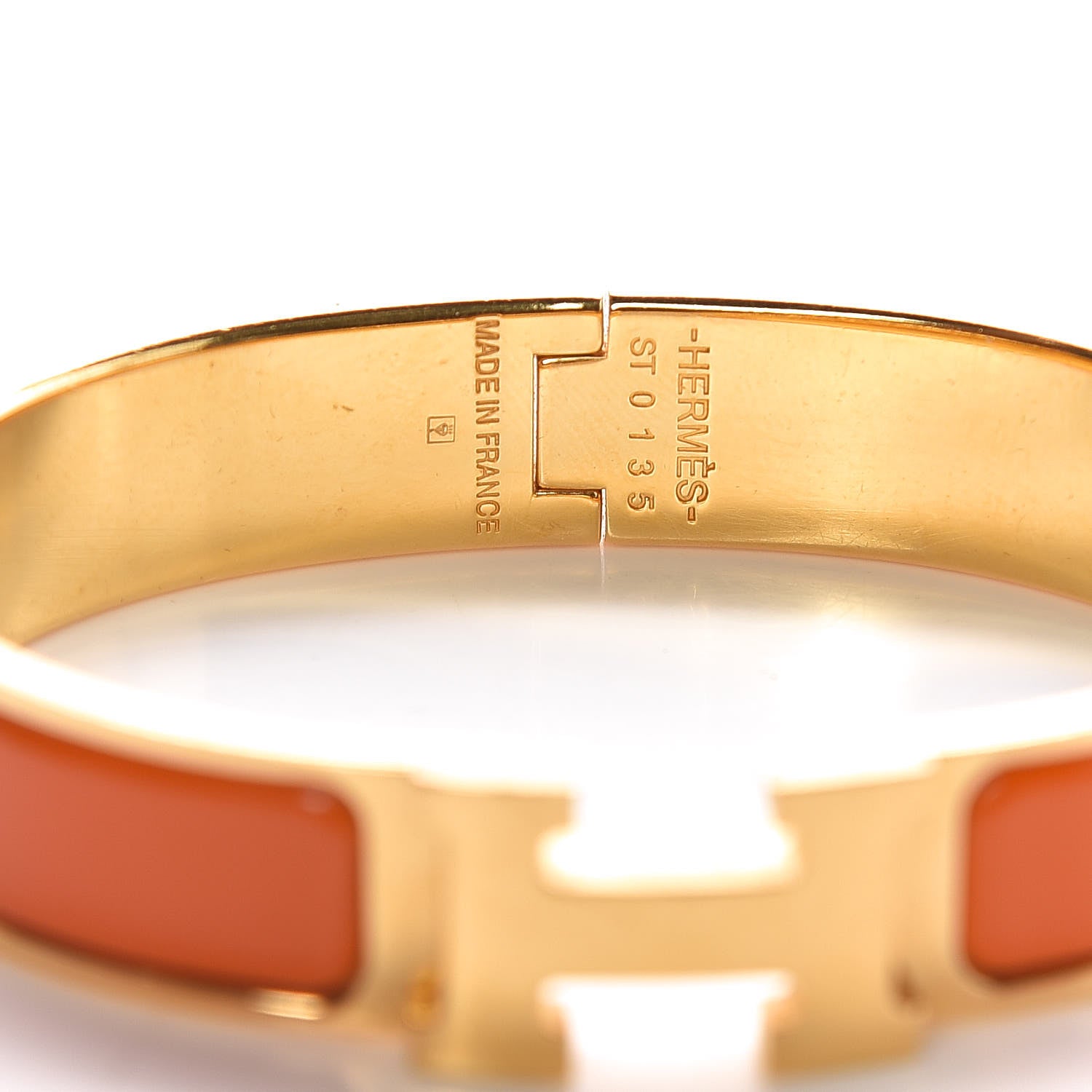 Hermes Enamel Narrow Clic Clac H Bracelet PM Orange 5 of 6