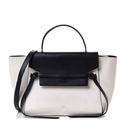 Celine Grained Calfskin Micro Belt Bag White Black 1 of 4