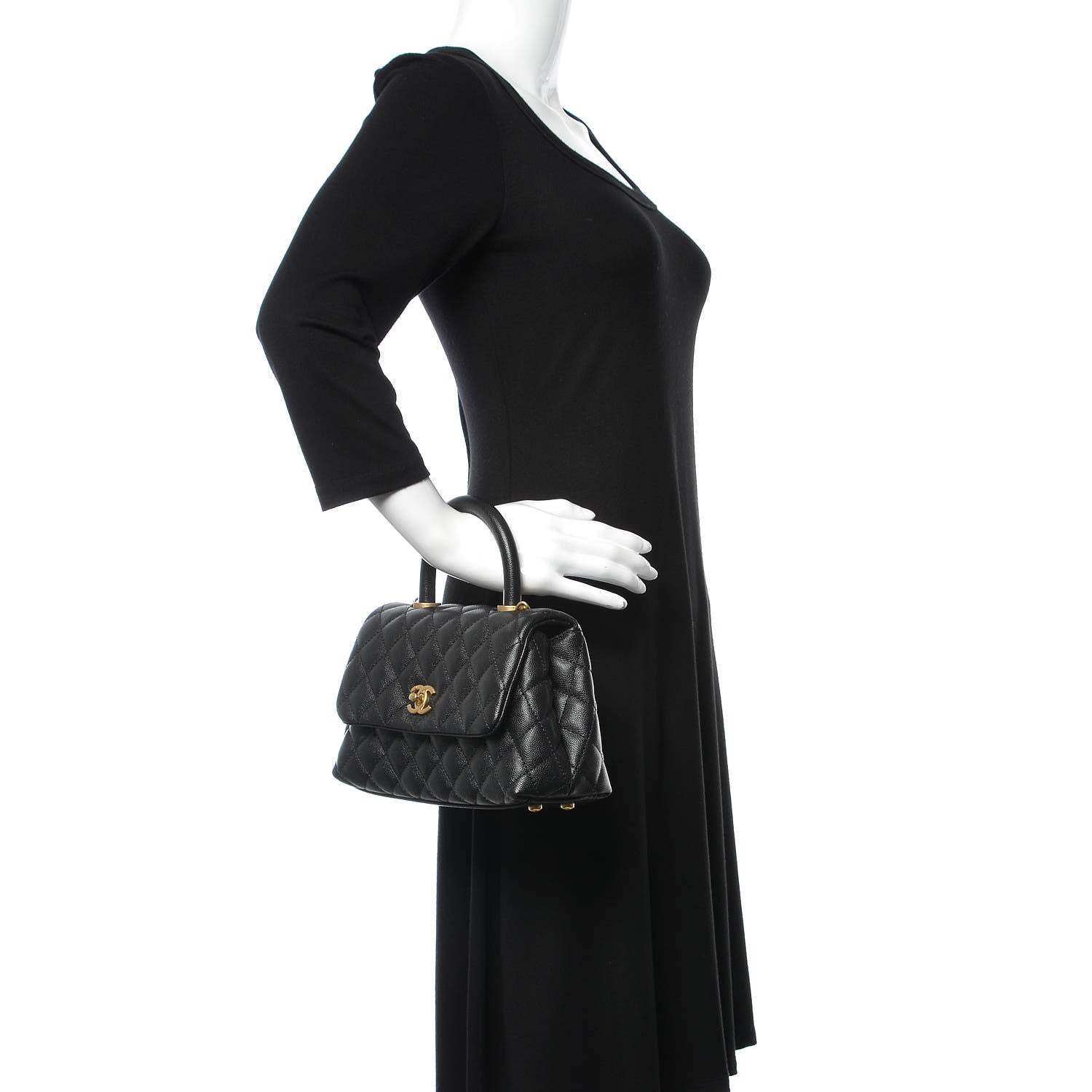 Chanel Caviar Quilted Mini Coco Handle Flap Black 3 of 11