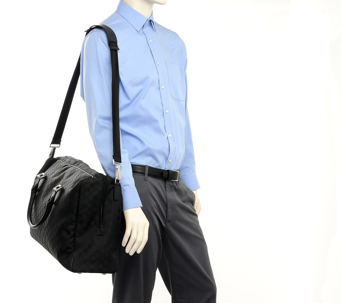 Nylon Monogram Large Duffle Bag Black