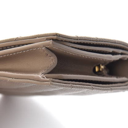 Saint Laurent Grain De Poudre Matelasse Chevron Monogram Card Case Dusty Grey 8 of 8
